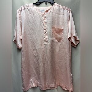 Pusilk 100% Vintage Silk Short Sleeve Top & high waist Pleated Shorts Size Med